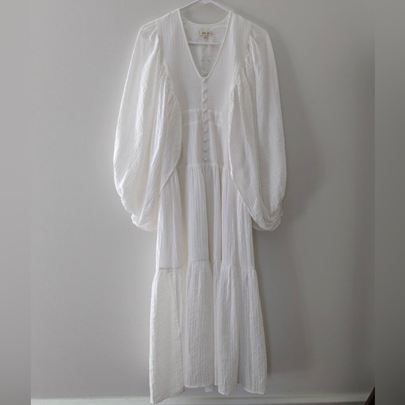 Balloon sleeve button maxi dress - Picture 2 of 9